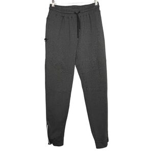ALPHALETE Mens Joggers Gray Zip Ankle Pockets Tapered Leg Size L Athletic Gym
